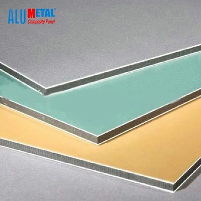 پانل های کامپوزیت آلومینیومی PVDF برس خورده پانل های دیواری آلومینیومی 0.3 میلی متری 4 میلی متر
