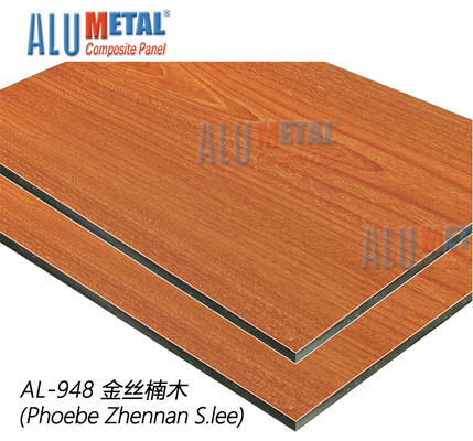 ورق AA5005 آتش ورق Acp تزئینی 1220mm آلومینیوم کامپوزیت پانل چوبی 8MM