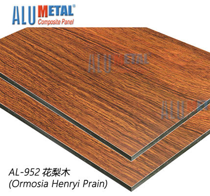 ورق AA5005 آتش ورق Acp تزئینی 1220mm آلومینیوم کامپوزیت پانل چوبی 8MM