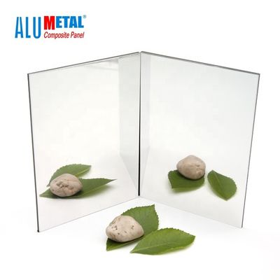 نقره A2 FR آینه آلومینیوم کامپوزیت پانل 1220 میلی متر روکش دیوار ACP 0.5MM