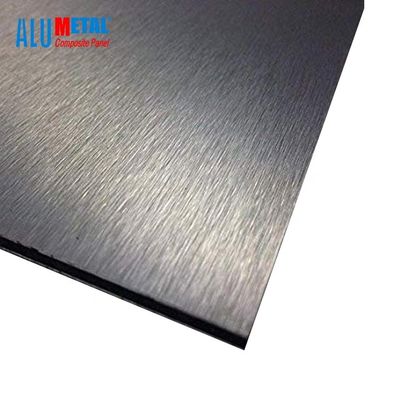 پانل های سقفی چسب دار ورق آلومینیومی برس دار راه راه 1000mm 6mm LDPE
