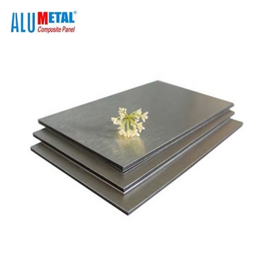 پانل های سقفی چسب دار ورق آلومینیومی برس دار راه راه 1000mm 6mm LDPE