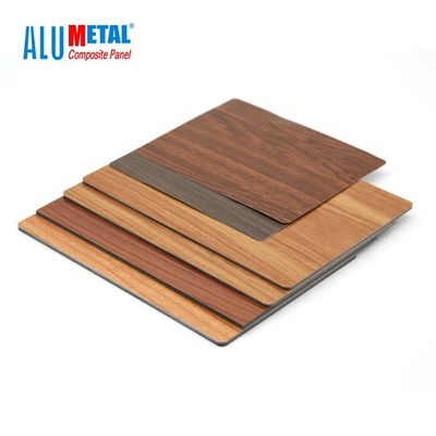 4mm 5800mm آلومینیوم چوبی کامپوزیت پانل آلومینیوم پارتیشن ورق پانل FEVE
