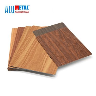 3 میلی متر آلومینیوم چوبی کامپوزیت پانل PE 0.3mm ACP ورق ضد حریق 3D براق
