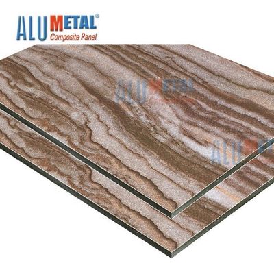 0.08mm 6mm چوب پلاستیک مرمر آلومینیوم کامپوزیت پانل دیوار خارجی روکش Odm