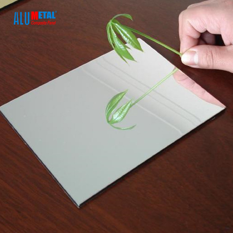 ورق پانل کامپوزیت آلومینیومی آینه نسوز B1 به ضخامت 0.5 میلی متر هسته HDPE