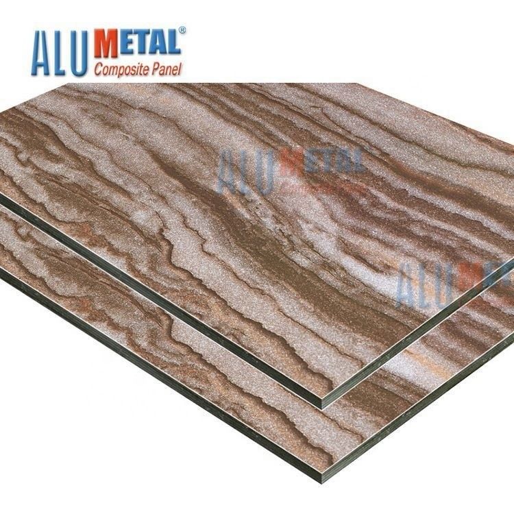 0.08mm 6mm چوب پلاستیک مرمر آلومینیوم کامپوزیت پانل دیوار خارجی روکش Odm